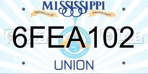 6FEA102 Mississippi License Plate