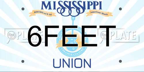 6FEET Mississippi License Plate