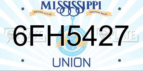 6FH5427 Mississippi License Plate
