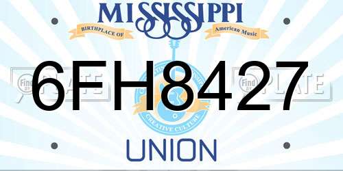 6FH8427 Mississippi License Plate