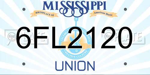 6FL2120 Mississippi License Plate
