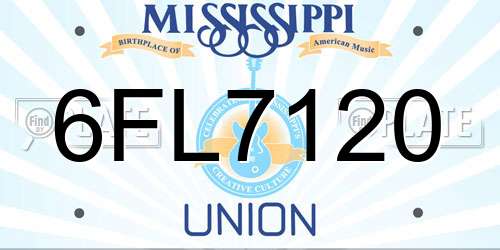 6FL7120 Mississippi License Plate
