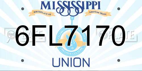 6FL7170 Mississippi License Plate