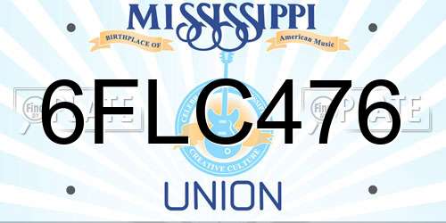 6FLC476 Mississippi License Plate