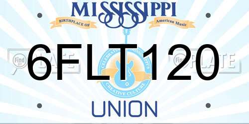 6FLT120 Mississippi License Plate
