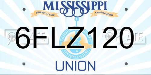 6FLZ120 Mississippi License Plate