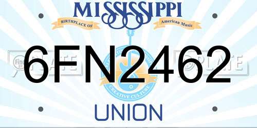 6FN2462 Mississippi License Plate