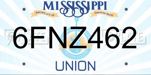 6FNZ462 Mississippi License Plate