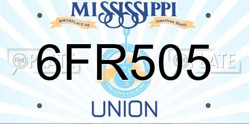 6FR505 Mississippi License Plate