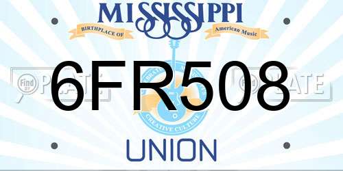 6FR508 Mississippi License Plate