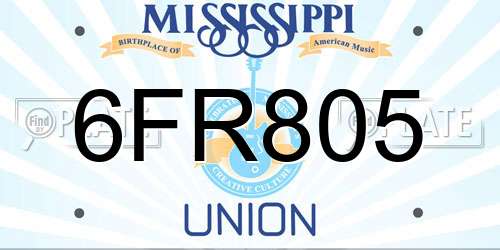 6FR805 Mississippi License Plate