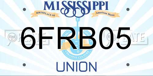 6FRB05 Mississippi License Plate