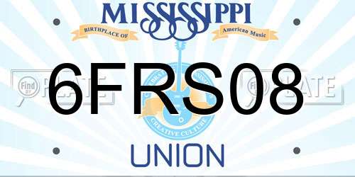 6FRS08 Mississippi License Plate