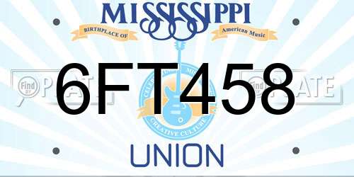 6FT458 Mississippi License Plate