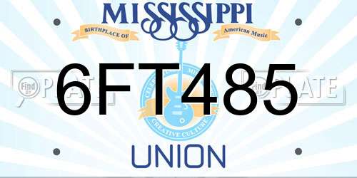 6FT485 Mississippi License Plate