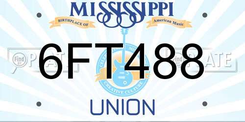 6FT488 Mississippi License Plate