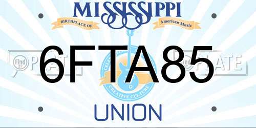6FTA85 Mississippi License Plate