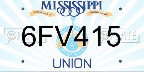 6FV415 Mississippi License Plate
