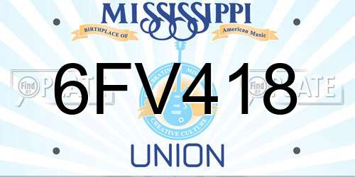 6FV418 Mississippi License Plate