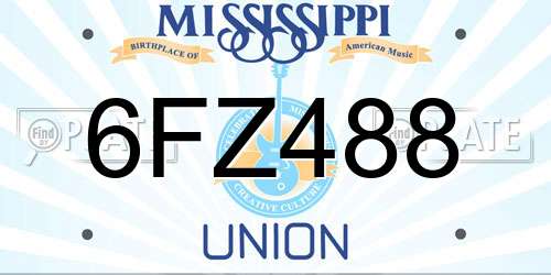 6FZ488 Mississippi License Plate