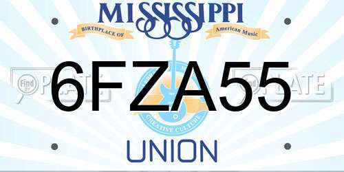 6FZA55 Mississippi License Plate