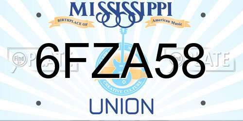 6FZA58 Mississippi License Plate