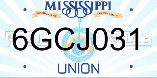 6GCJ031 Mississippi License Plate