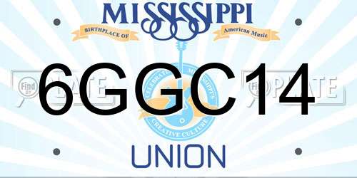 6GGC14 Mississippi License Plate