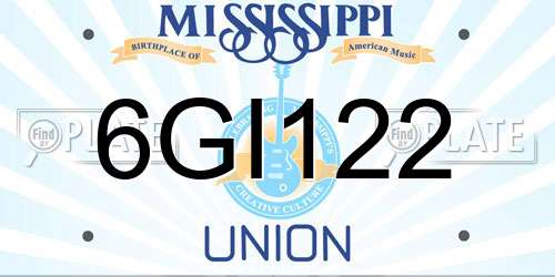 6GI122 Mississippi License Plate