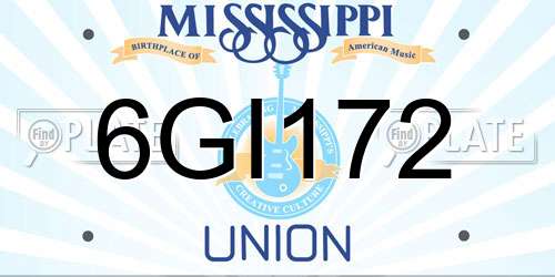 6GI172 Mississippi License Plate