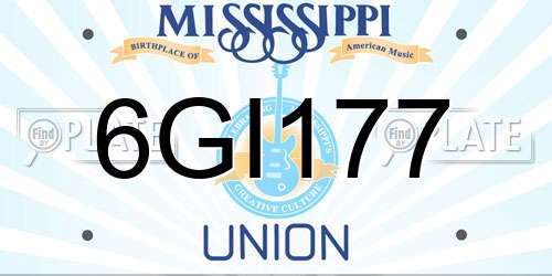6GI177 Mississippi License Plate