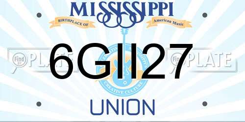 6GII27 Mississippi License Plate