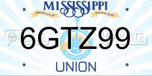 6GTZ99 Mississippi License Plate