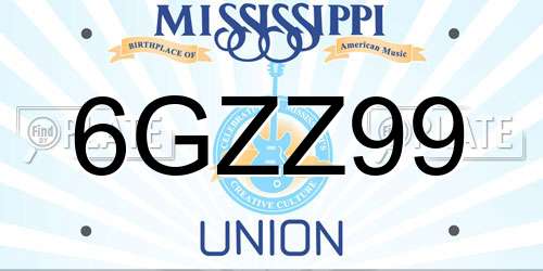 6GZZ99 Mississippi License Plate