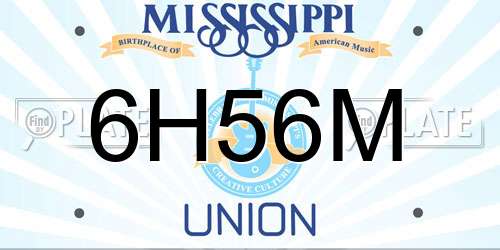 6H56M Mississippi License Plate