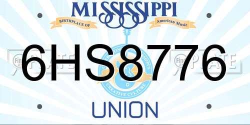 6HS8776 Mississippi License Plate