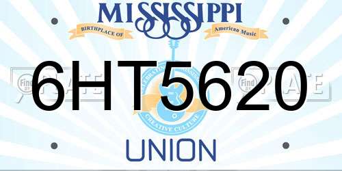 6HT5620 Mississippi License Plate