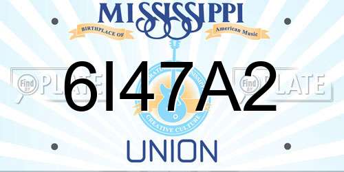 6I47A2 Mississippi License Plate