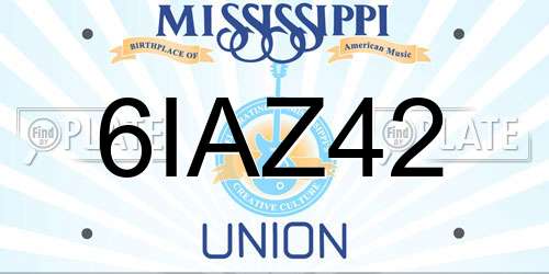 6IAZ42 Mississippi License Plate