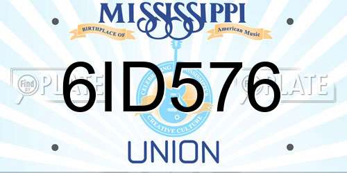 6ID576 Mississippi License Plate