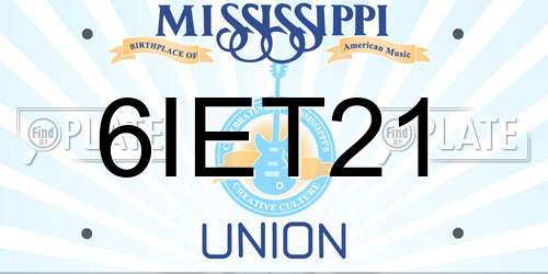 6IET21 Mississippi License Plate
