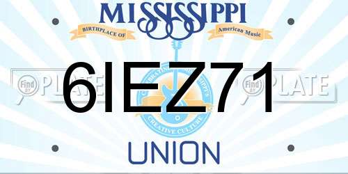 6IEZ71 Mississippi License Plate