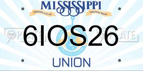 6IOS26 Mississippi License Plate