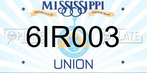 6IR003 Mississippi License Plate