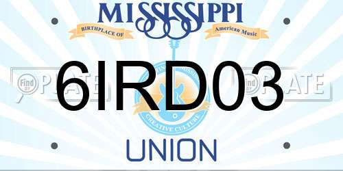 6IRD03 Mississippi License Plate
