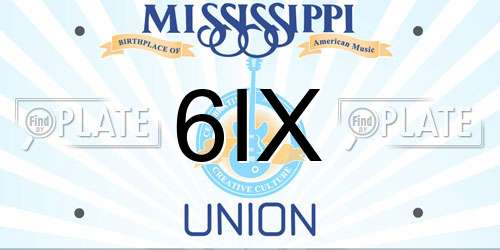 6IX Mississippi License Plate