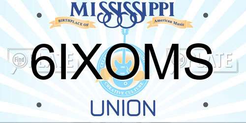 6IXOMS Mississippi License Plate