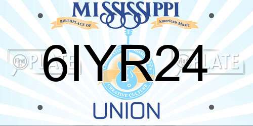 6IYR24 Mississippi License Plate