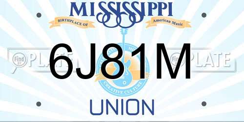 6J81M Mississippi License Plate