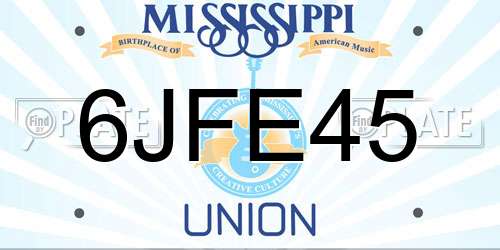 6JFE45 Mississippi License Plate